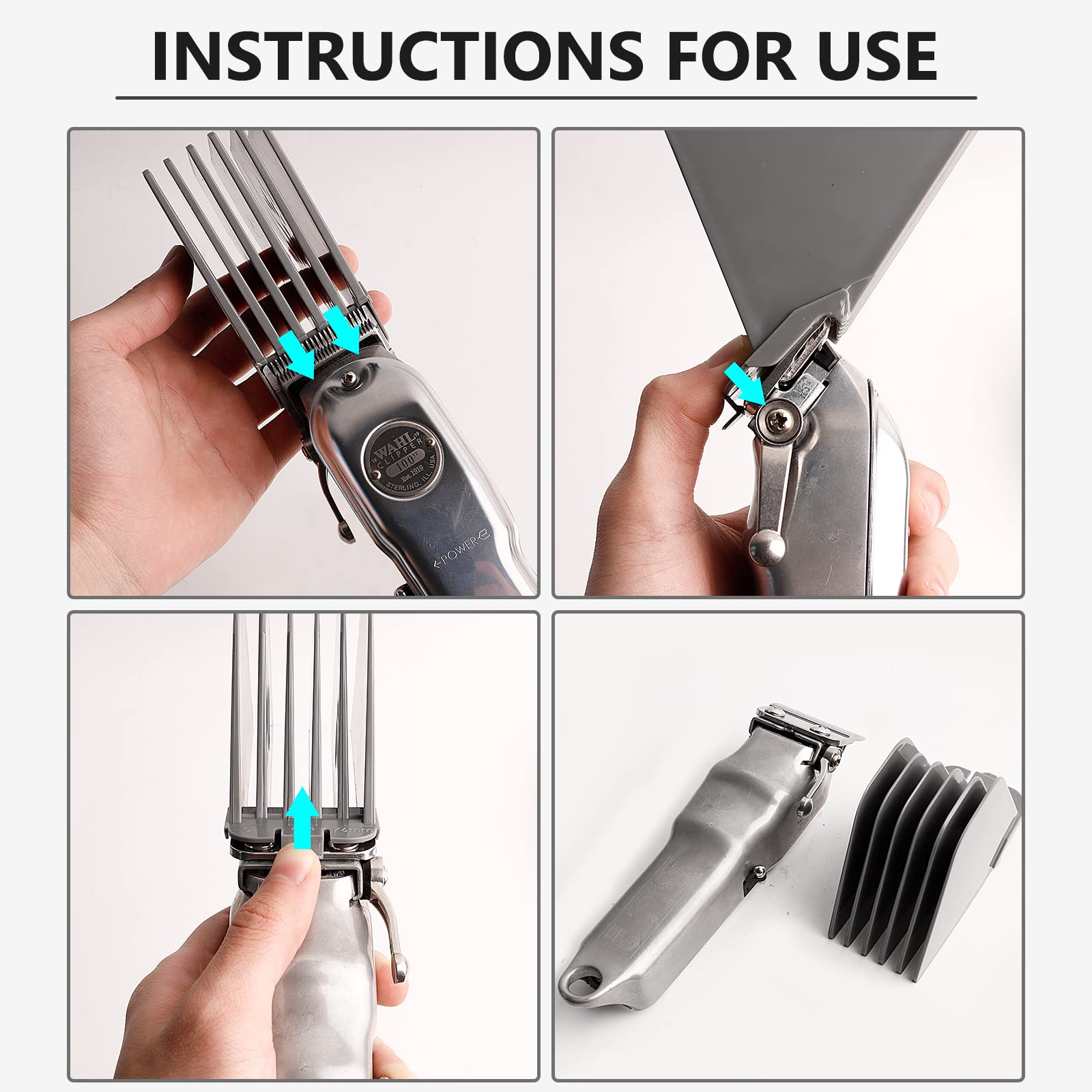 AFANSO Mega clipper guards 2-25inch length for even crown trimming.