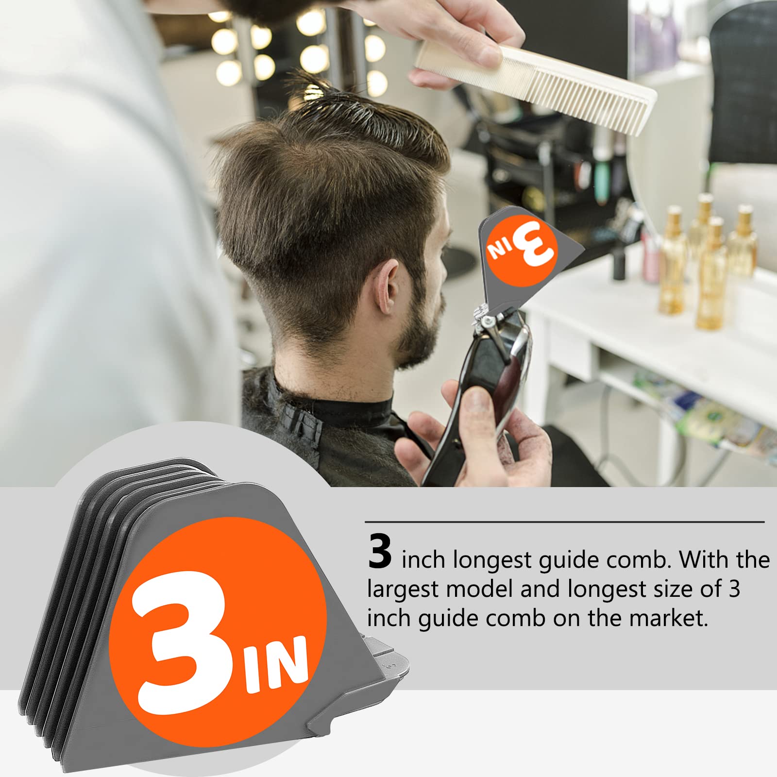 AFANSO Mega clipper guards 2-5inch length for balanced mid-length trims.