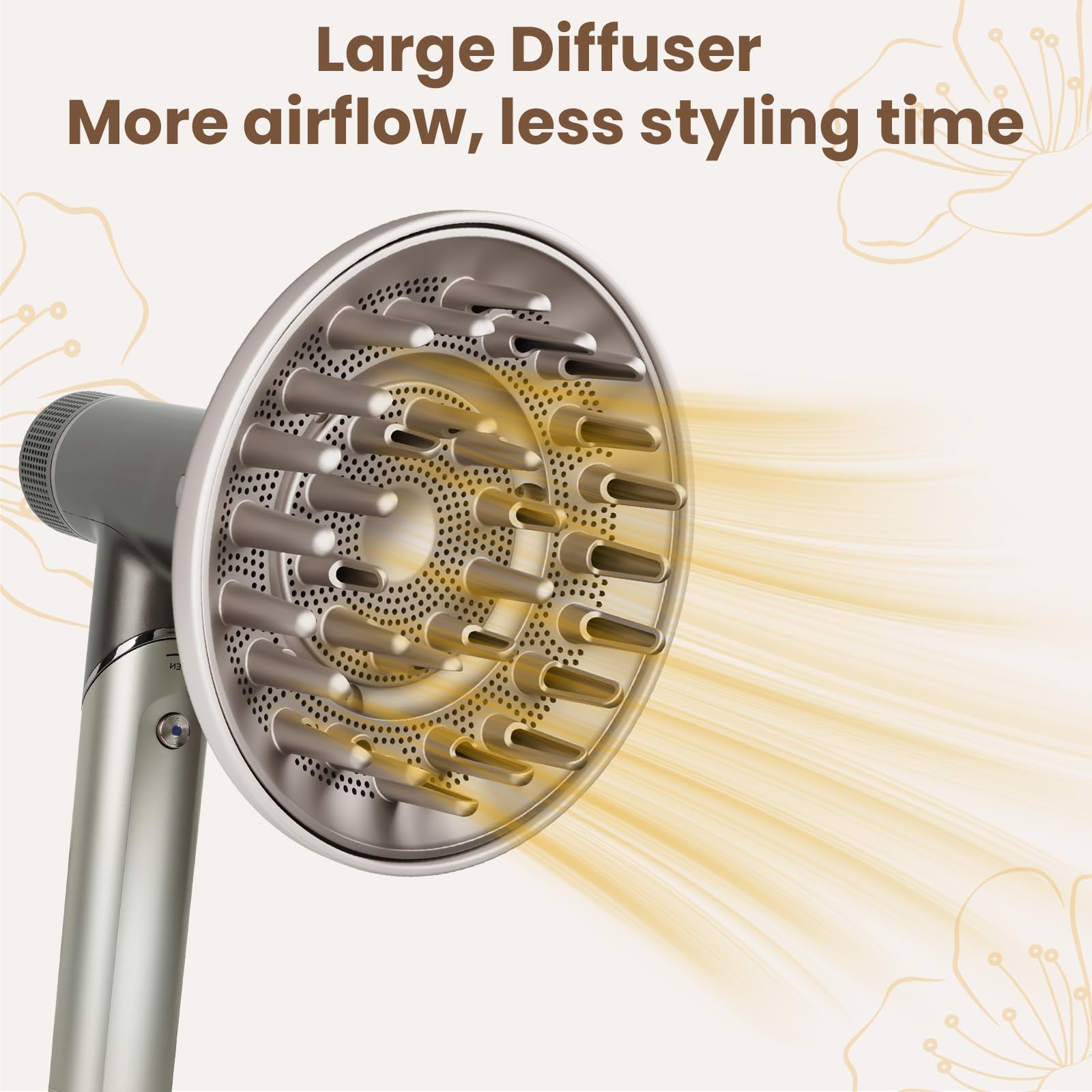 AFDD diffuser lifts roots to add volume while drying.