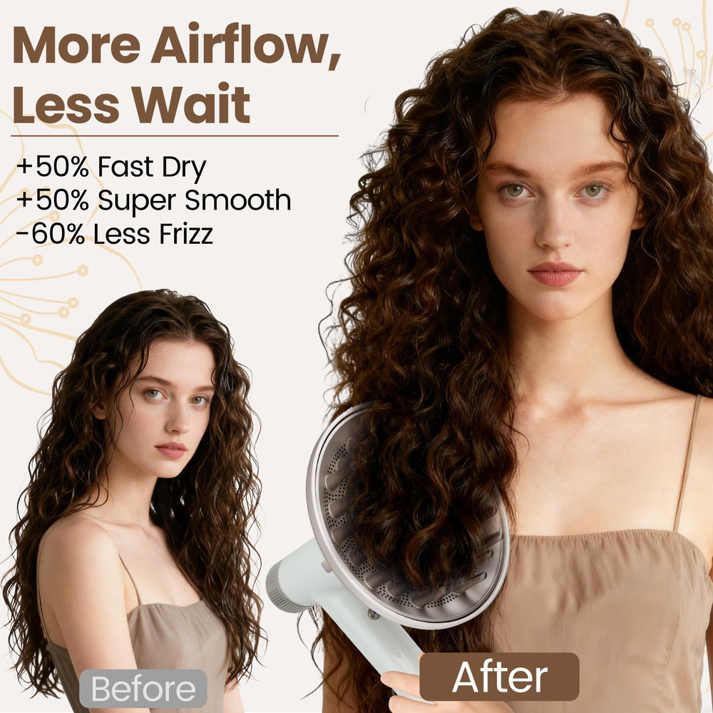 AFDD diffuser vents and deep teeth enable even heat distribution for frizz-free results.