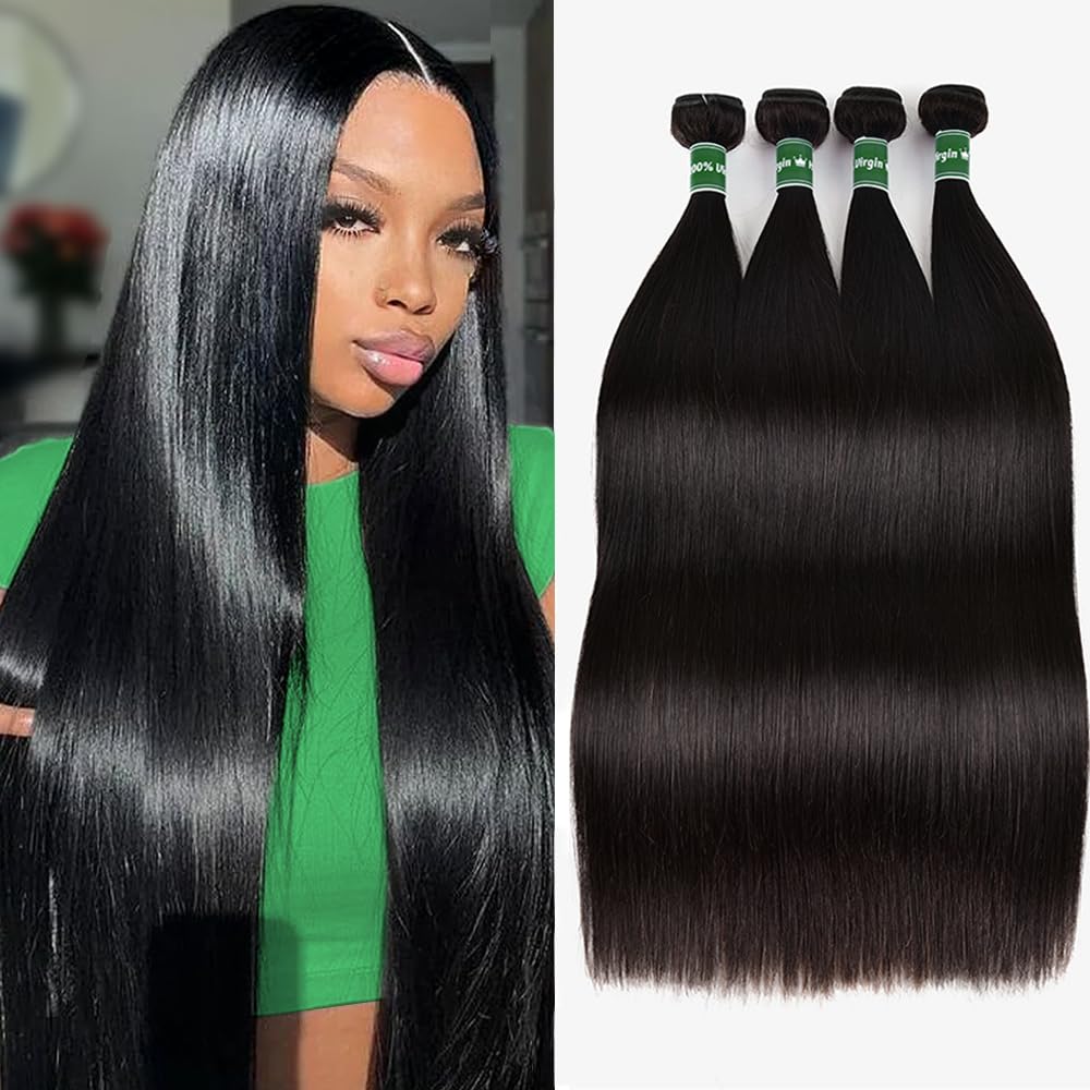 Afeier straight bundles 20-inch bundle wefts for natural length and fuller style.