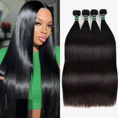 Afeier straight bundles 20-inch bundle wefts for natural length and fuller style.
