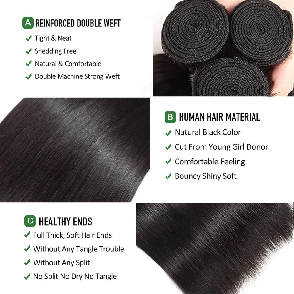 Afeier straight bundles 24-inch bundle wefts for long, versatile looks.