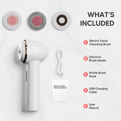AFEIOFT rechargeable waterproof facial brush for cordless shower use.