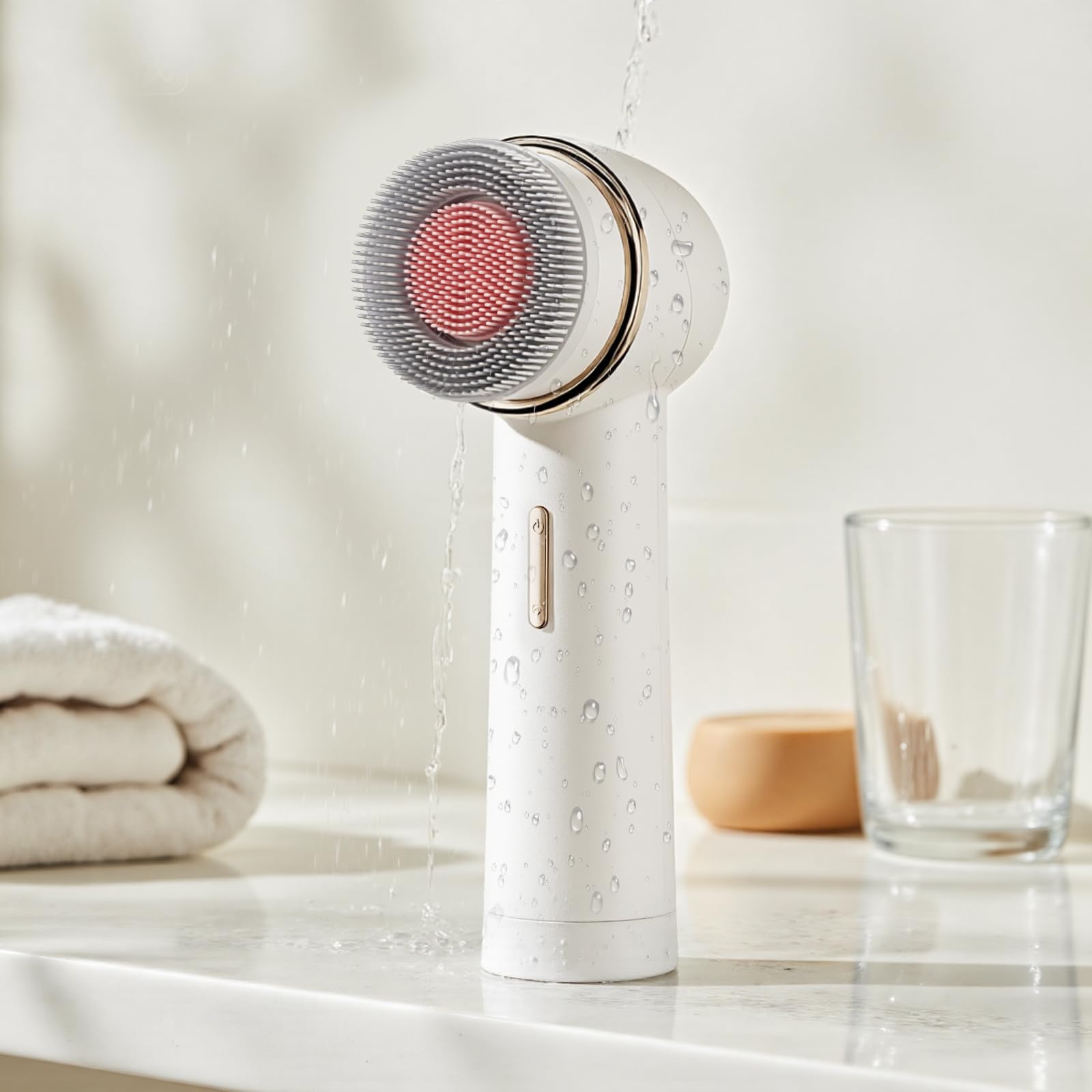 AFEIOFT waterproof USB rechargeable brush for safe shower use.