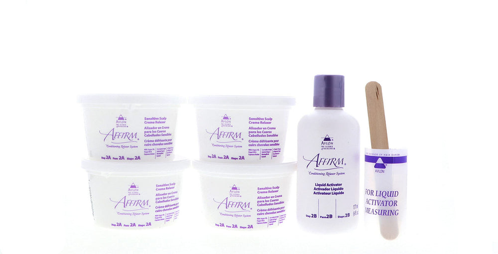 Affirm Relaxer Kit instruction guide pictured with simple steps for home use.