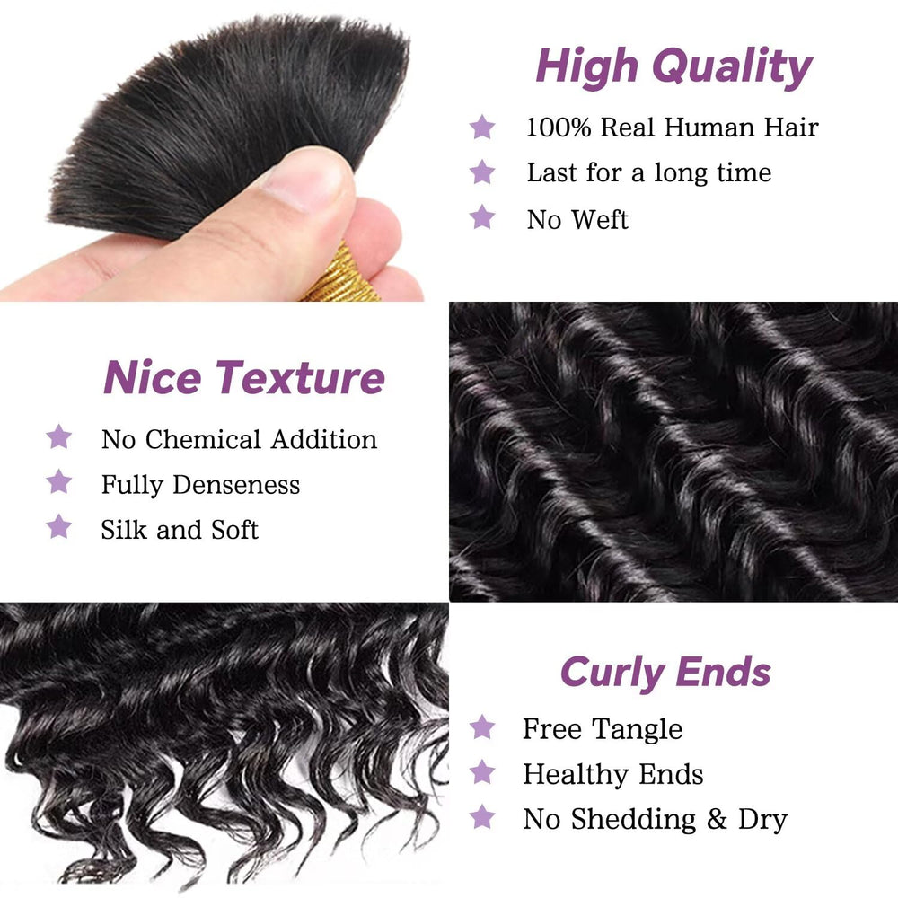 Afihond deep-wave bulk braiding hair bundle closeup texture for easy styling