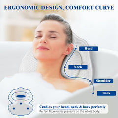 Afitton Bath Pillow six suction cups secure placement on tub surfaces