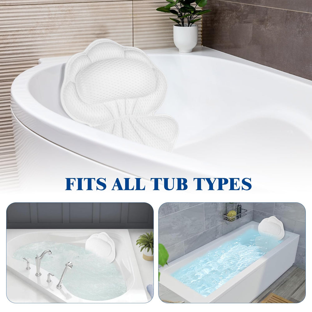Afitton Bath Pillow tub-compatible design fits most tubs for versatile use