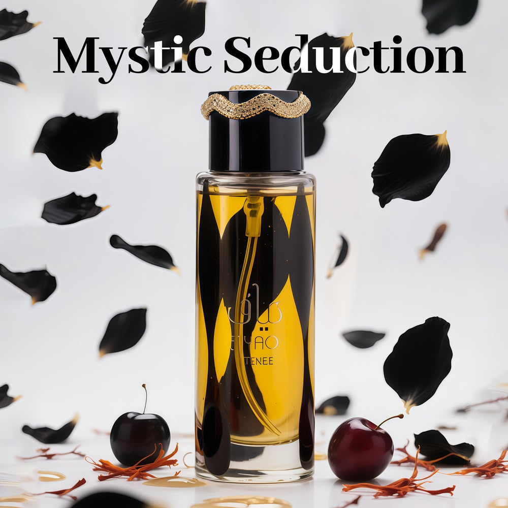 AFLUXE TIYAQ Intense amber and vanilla base illustration for evening sophistication