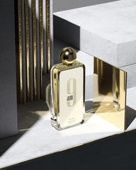Afnan 9 AM EDP bottle cap close-up highlights premium elegance and long-lasting impression.