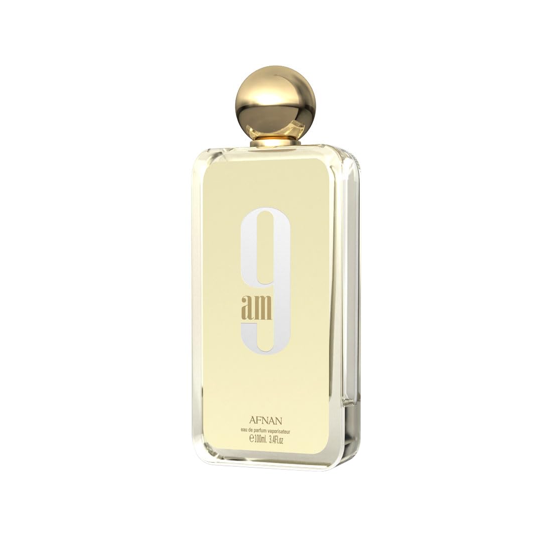 Afnan 9 AM EDP citrus heart close-up demonstrates lavender and orange blossom harmony.