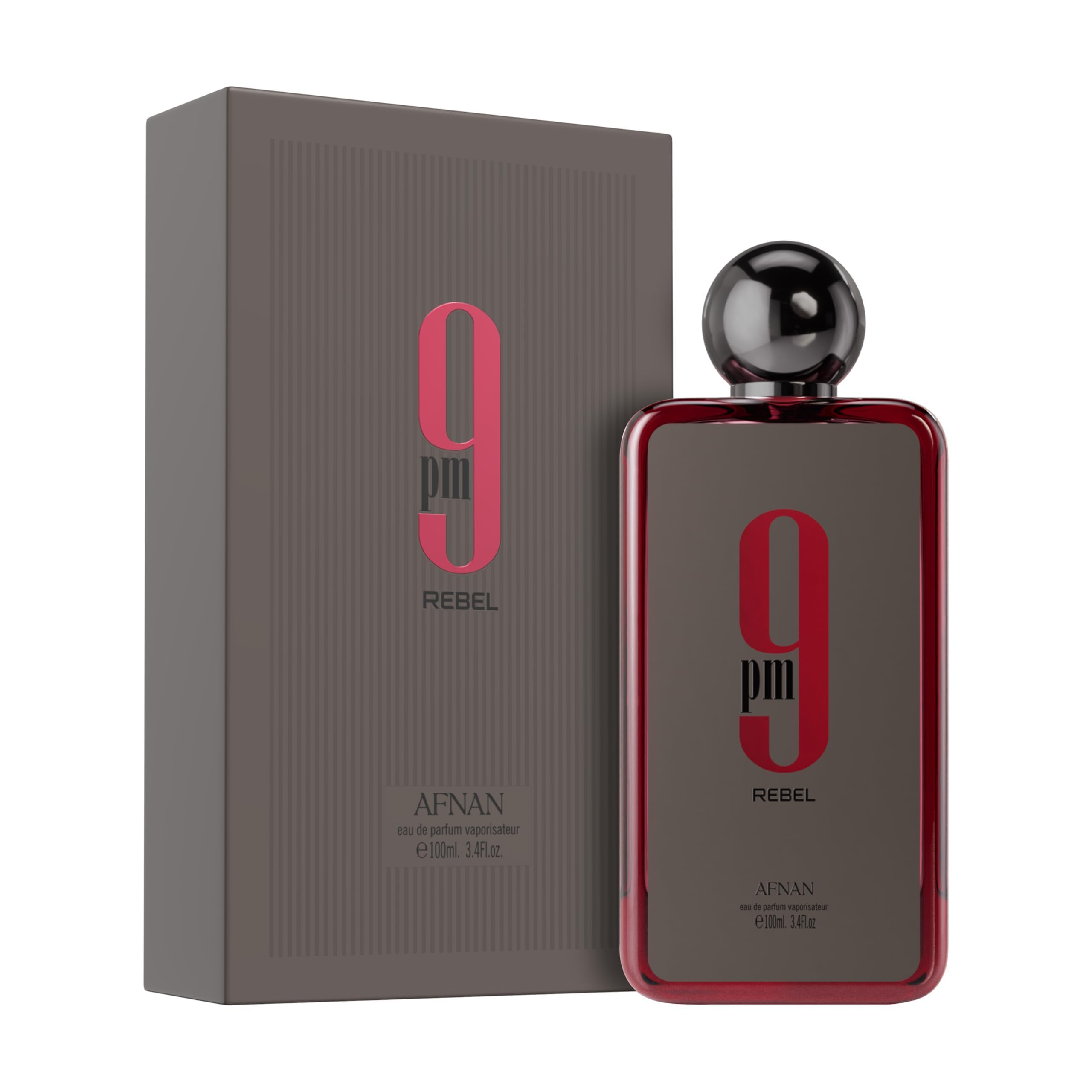 Afnan 9 PM Rebel spray action captures fragrance release and aura.