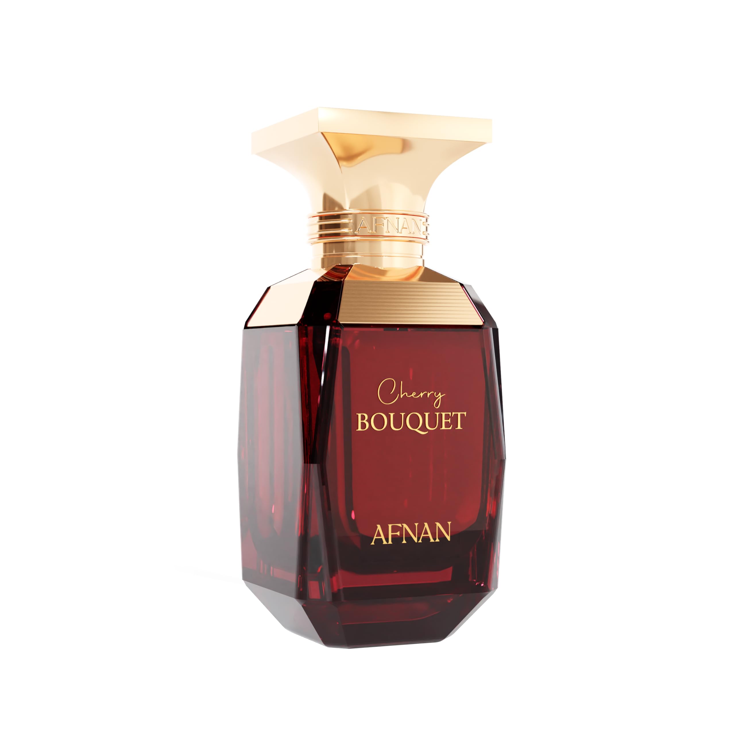 Afnan Cherry Bouquet top-notes highlight black cherry and almond for a vibrant opening