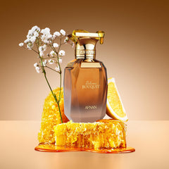 Afnan Delicious Bouquet bottle closeup hints gourmand notes for special occasions
