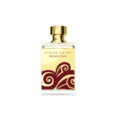 Afnan Edict Amberythme bottle close-up showing warm amber and spice for evening allure