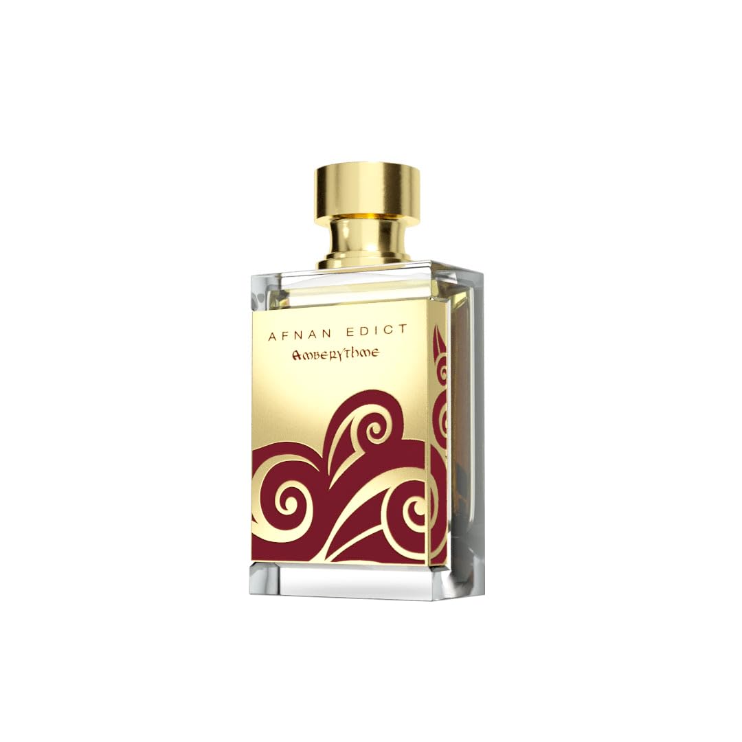 Afnan Edict Amberythme scent profile image highlighting amber, vanilla, and warmth