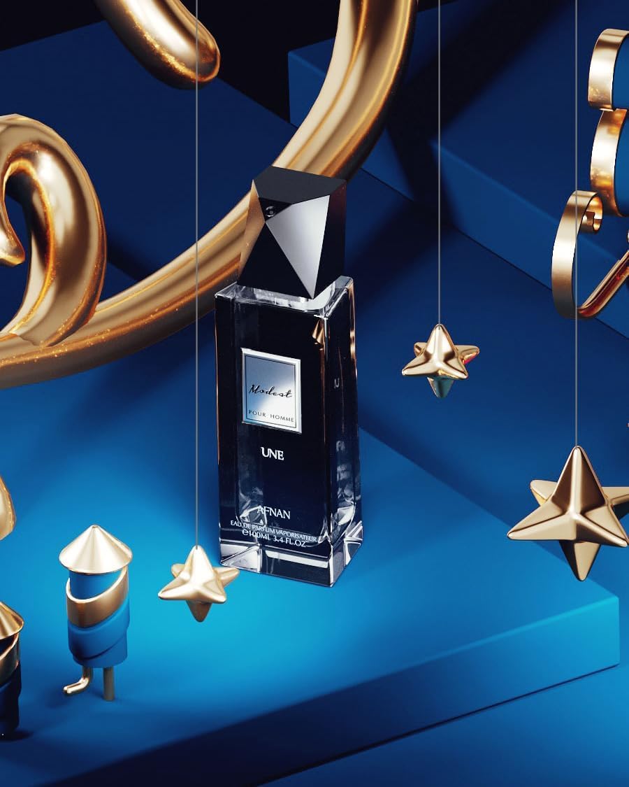 Afnan Modest Pour Homme base notes with ambroxan and vetiver for lasting sophistication