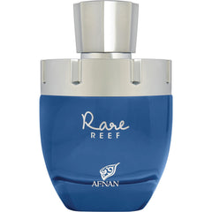 Afnan Rare Reef bottle closeup for daily luxury fragrance.