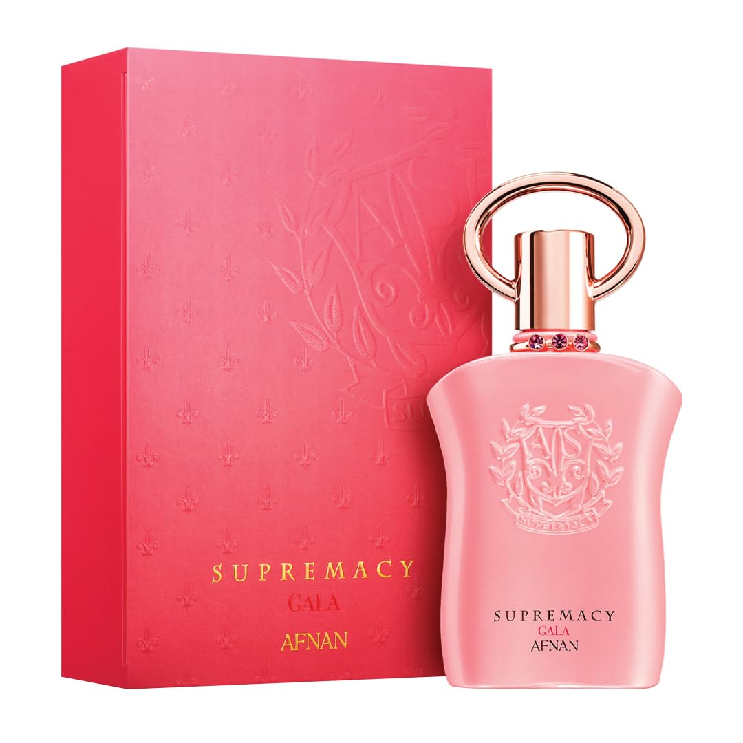 Afnan Supremacy Gala bottle on a dresser evokes morning radiance and personal style