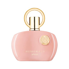 Afnan Supremacy Pink bottle glows with pink hues for daytime elegance.