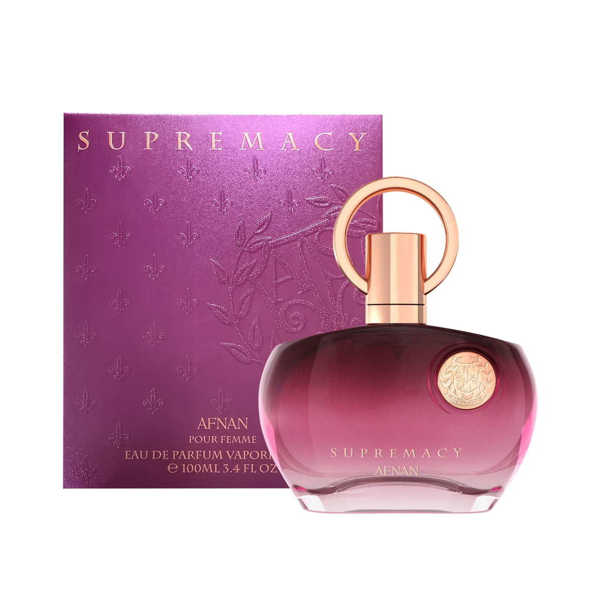 Afnan Supremacy Purple bottle front for daily wear and special occasions.