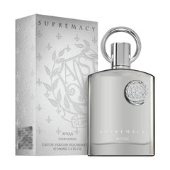 Afnan Supremacy Silver packaging evokes elegant gift-ready presentation.