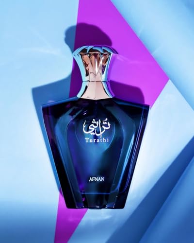 Afnan Turathi Blue top notes bergamot and mandarin, refreshing opening.