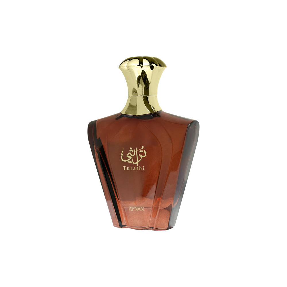 Afnan Turathi Brown note patchouli amber image emphasizes earthy warmth for evenings.
