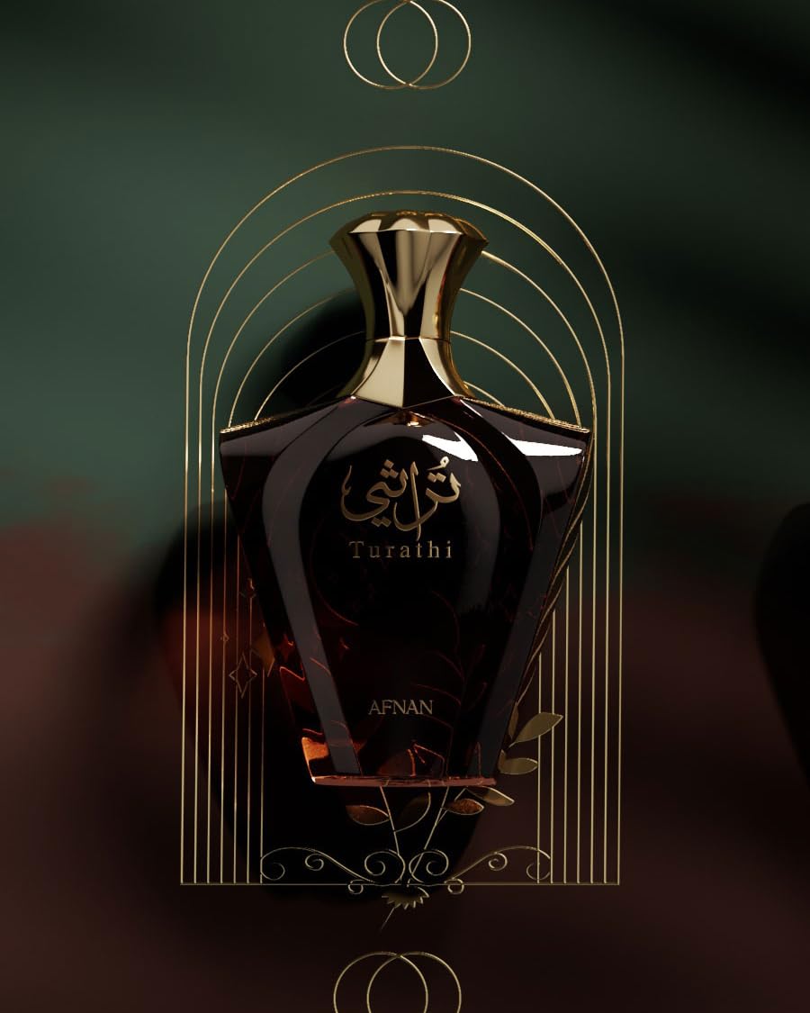 Afnan Turathi Brown spray-bottle in hand emphasizes versatile daily fragrance for work.