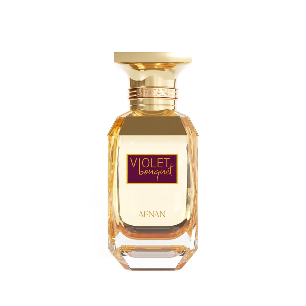 Afnan Violet Bouquet bottle with elegant design for everyday luxury.