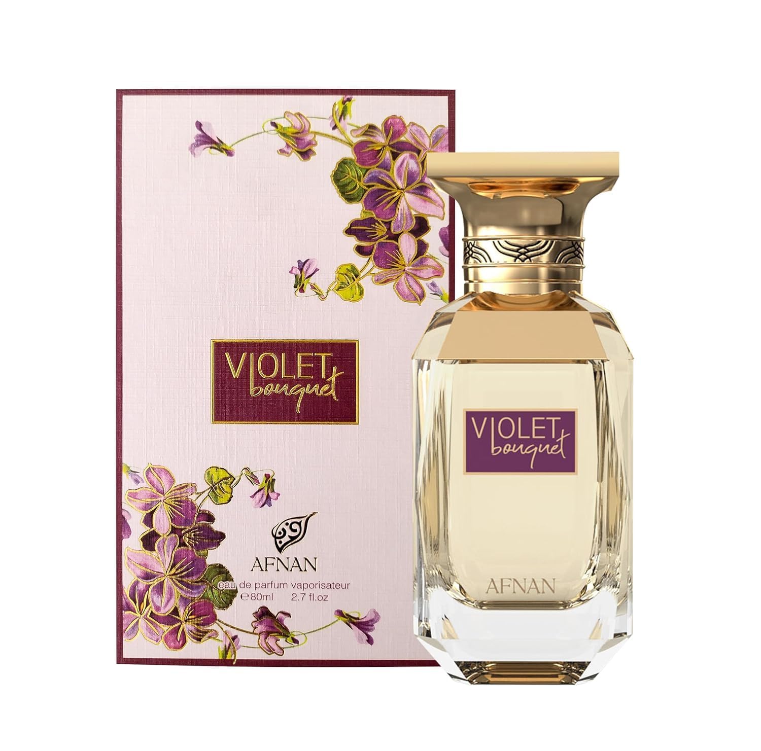 Afnan Violet Bouquet on wrist ideal for lasting daytime aroma.