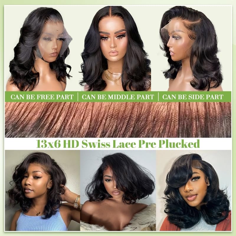 Afribye 14-inch bob wig close-up hairline showing pre-plucked edge