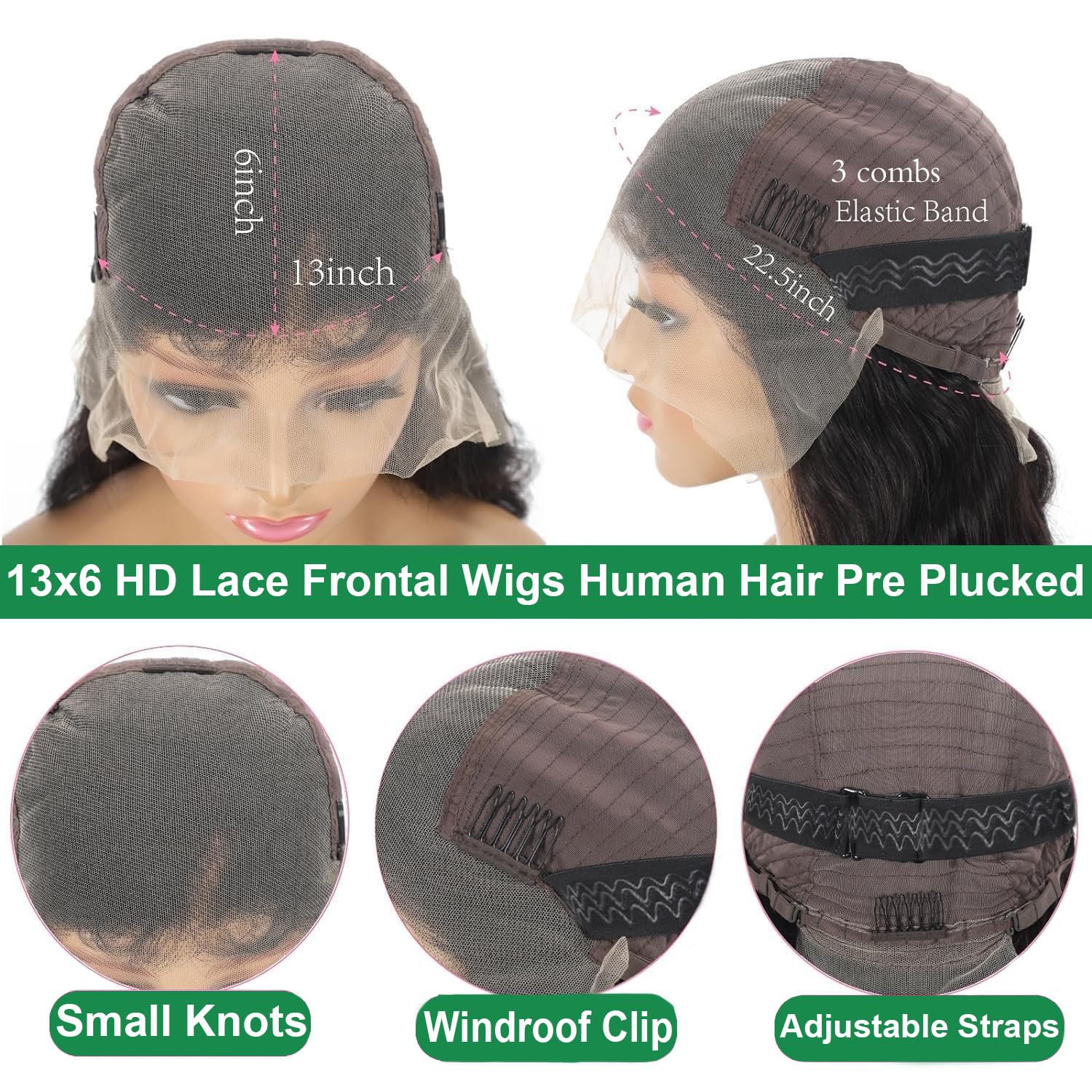 Afribye body wave 13x6 hd lace-front wig 200 density for a plush look