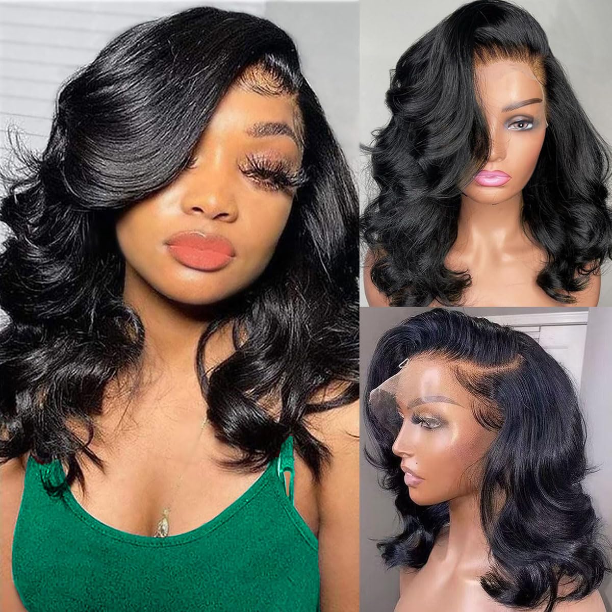 Afribye body wave 13x6 hd lace-front wig front view with natural part