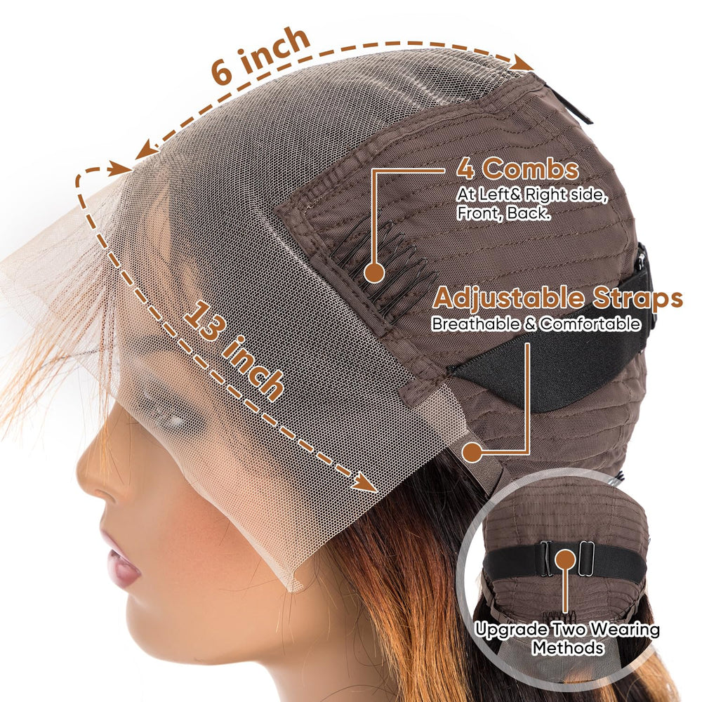 Afribye pre-plucked lace front wig for natural hairline and effortless styling