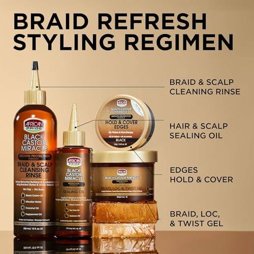 Closeup of Black Castor Oil in gel nourishing scalp