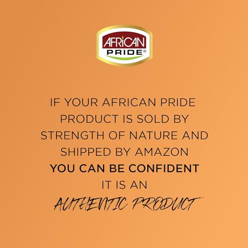 African Pride Braiding Gel bottle beside natural ingredients like black castor oil