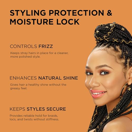 African Pride Braiding Gel applied on edges for smooth, polished edge control