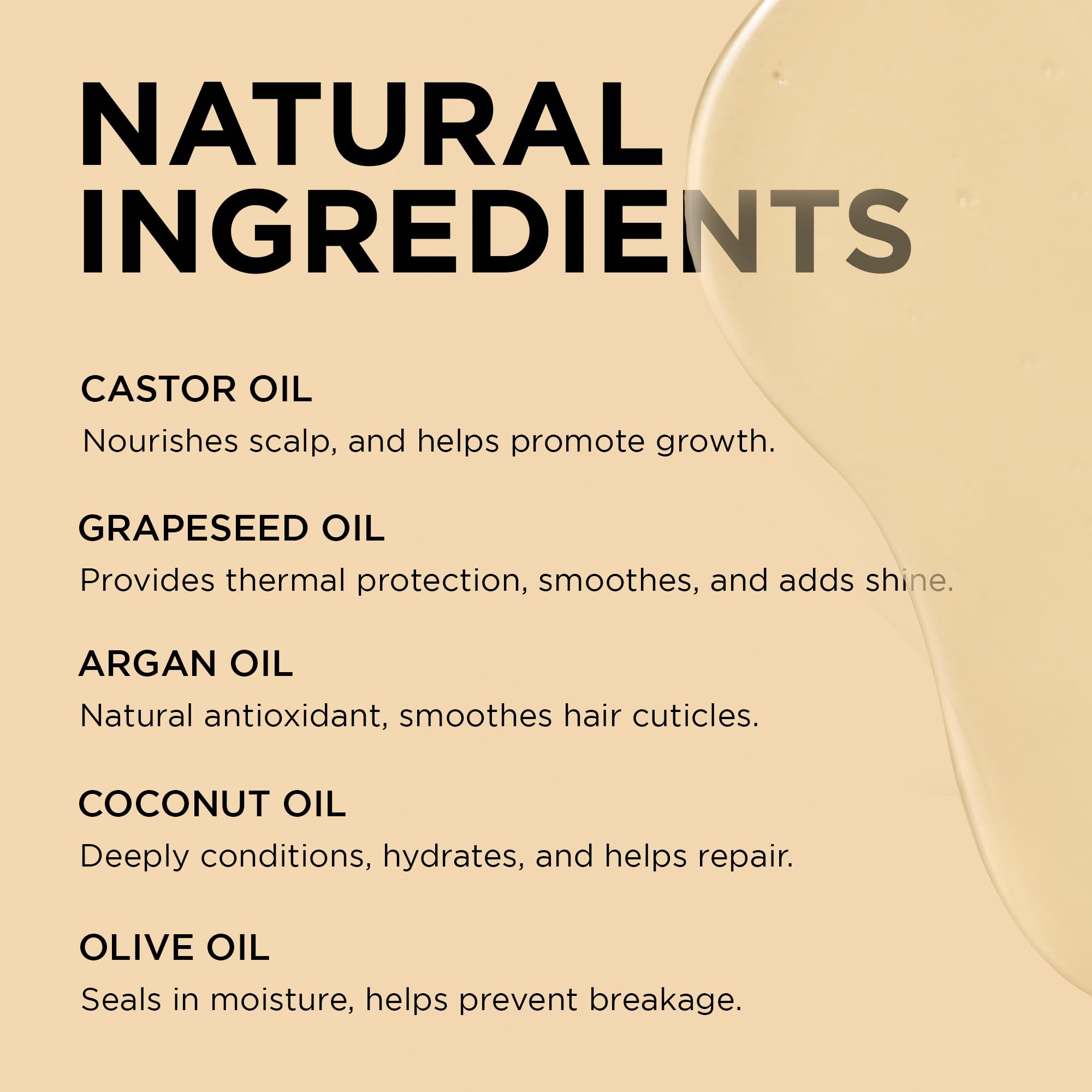 African Pride Moisture Miracle castor oil bottle nourishes strands and supports growth potential.