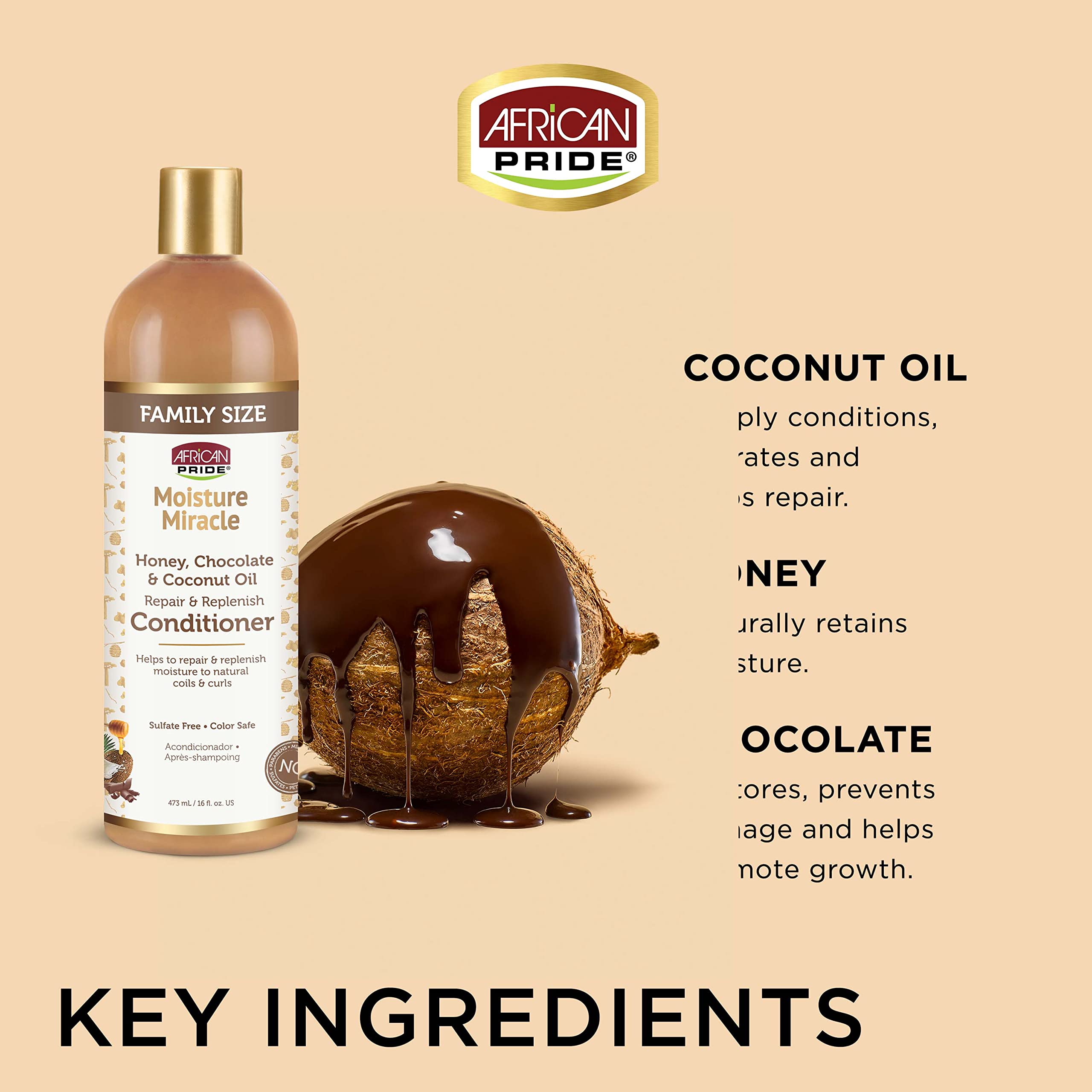 African Pride Moisture Miracle in-use on natural coils delivers shine and hydration