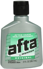 Afta After Shave Skin Conditioner Original 3oz bottle pack of 3 helps soothe irritation and smooth skin.