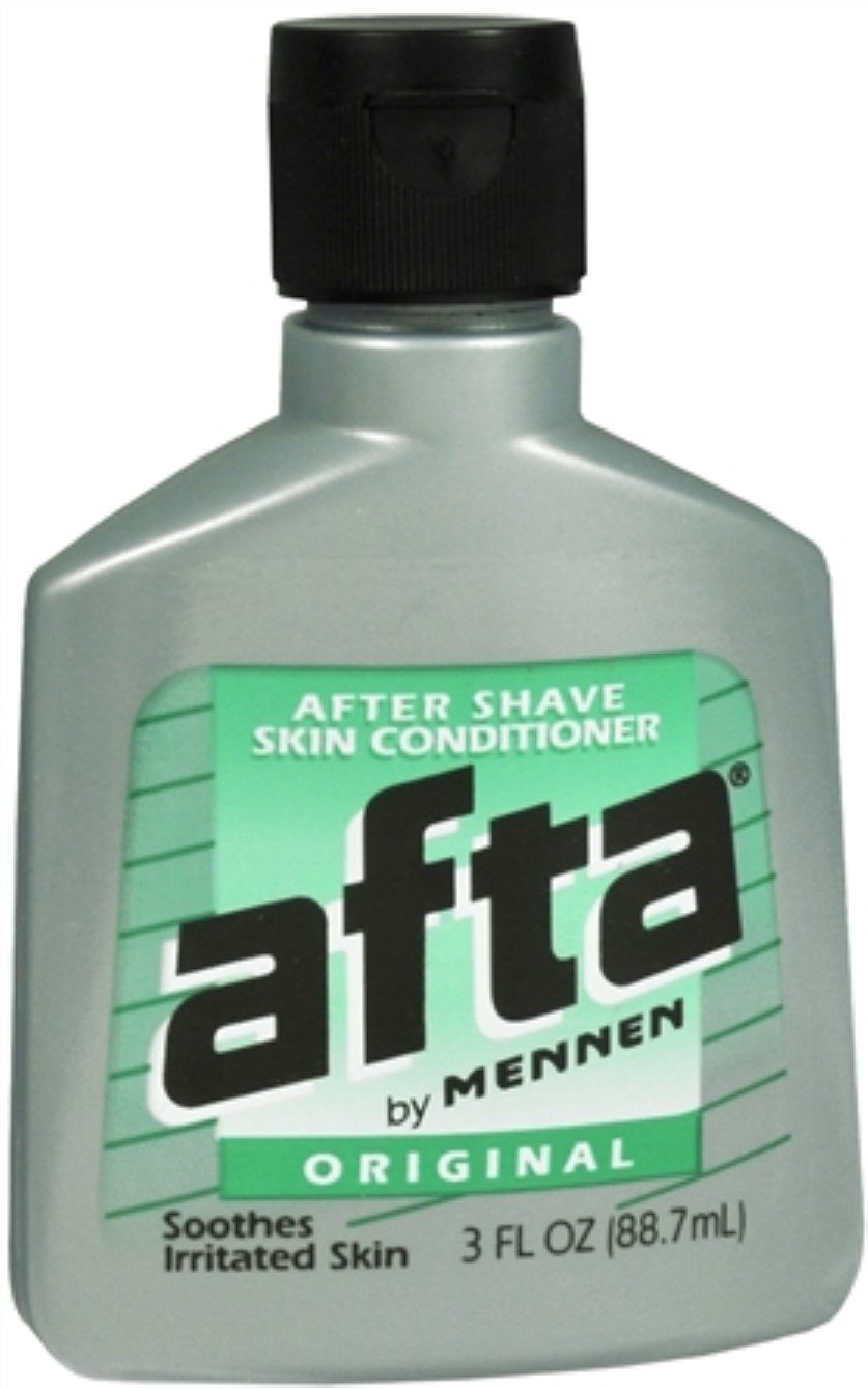Afta After Shave Skin Conditioner Original bottle relieves irritation for a smoother shave.