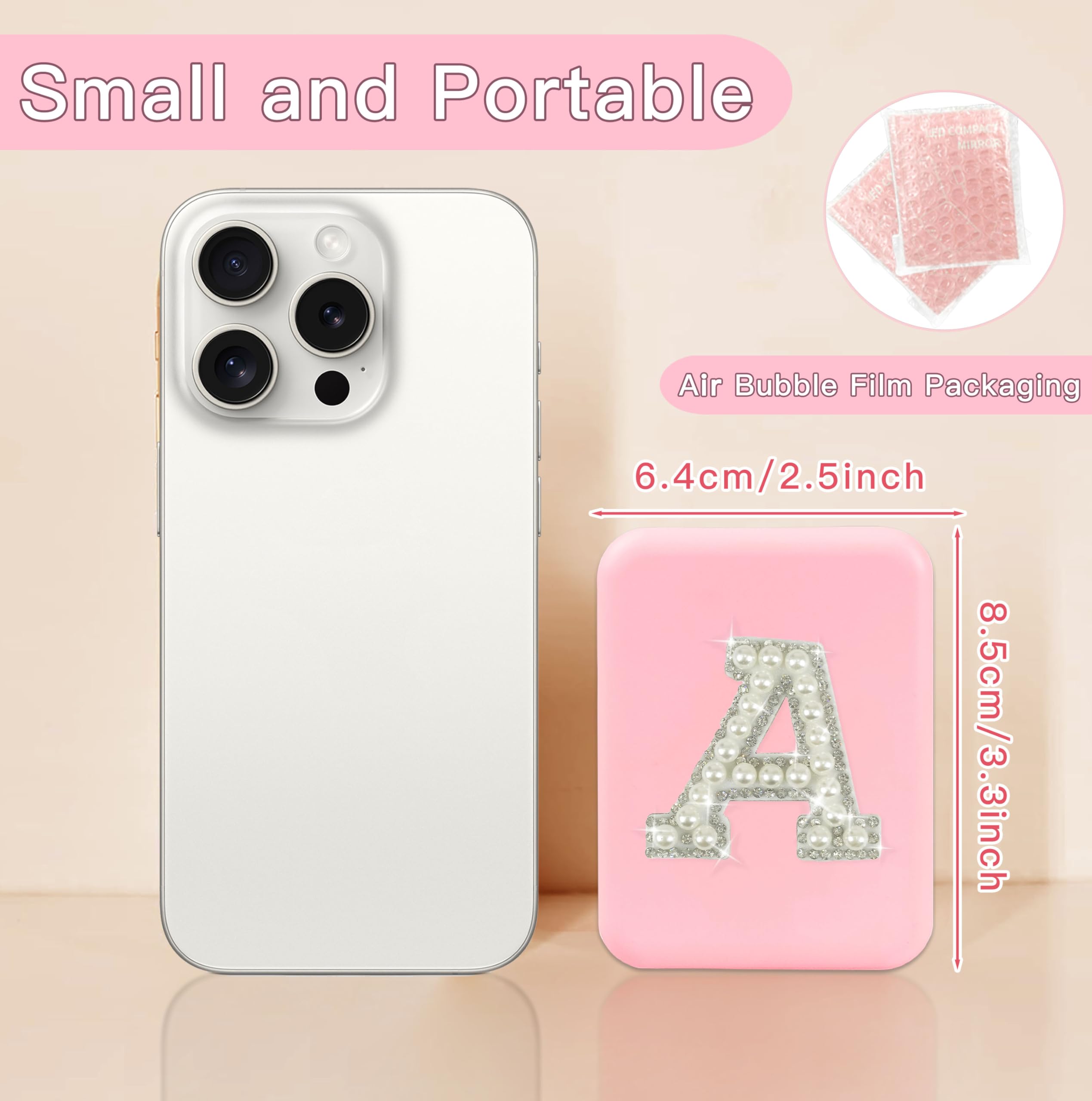 Aganmi folding magnetic suction mirror designed for easy 180 degree adjustments