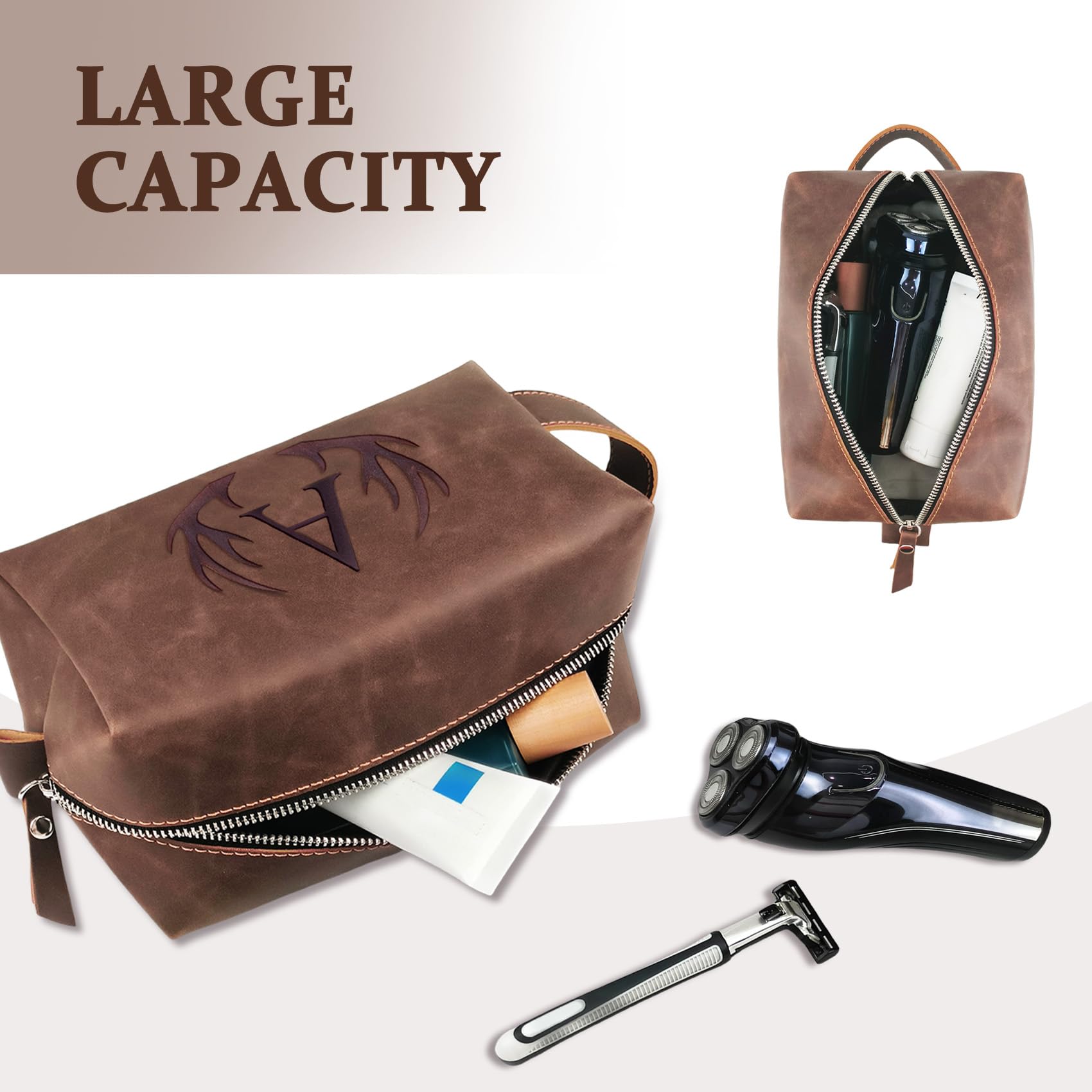 Aganmi portable toiletry bag perfect for shaving kit and cosmetics on trips