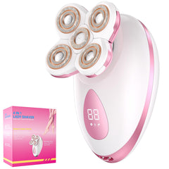Agdiffuserhg electric razor for women in pink, compact 5-in-1 for leg use