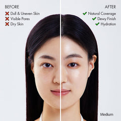 AGE 20's Signature Essence Pact close-up texture reveals dewy, lightweight finish.
