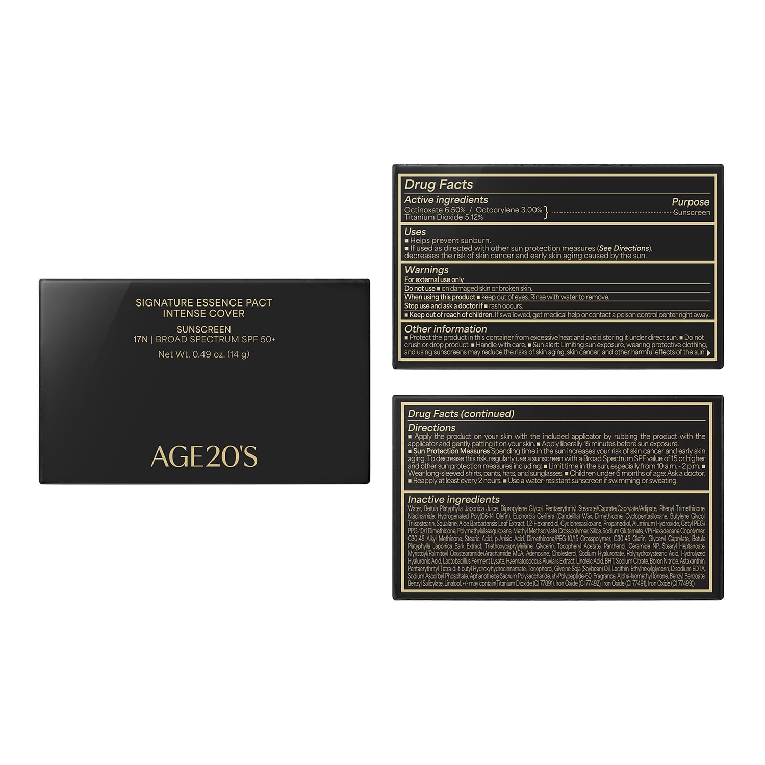 Pack of 2 AGE 20's Essence Pact provides consistent shade and value.