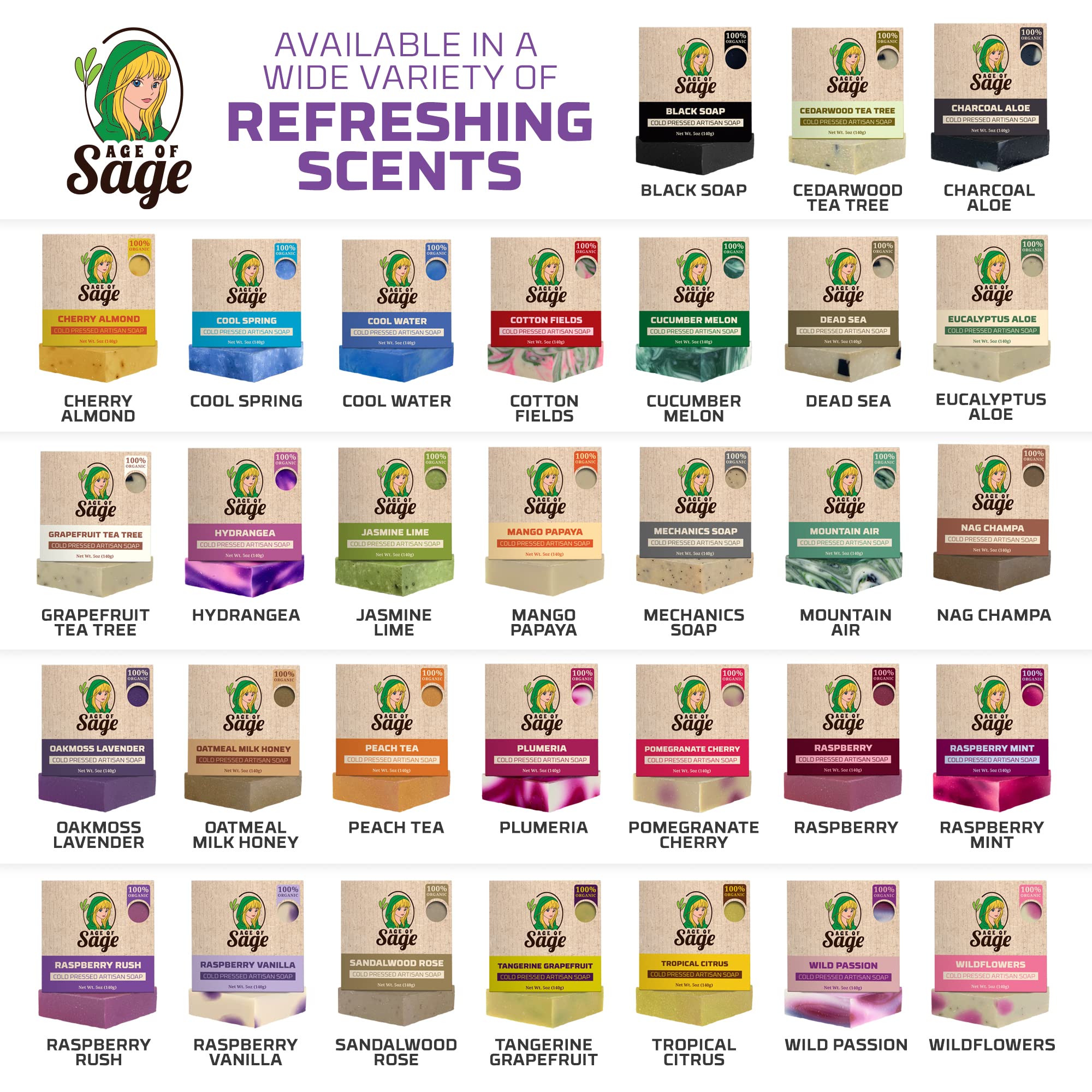 Age of Sage gift packaging ribbon—ready-to-give presentation for birthdays or holidays.