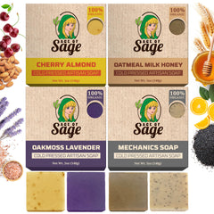 Age of Sage gift set box front—premium artisan soaps for gifting and self-care.
